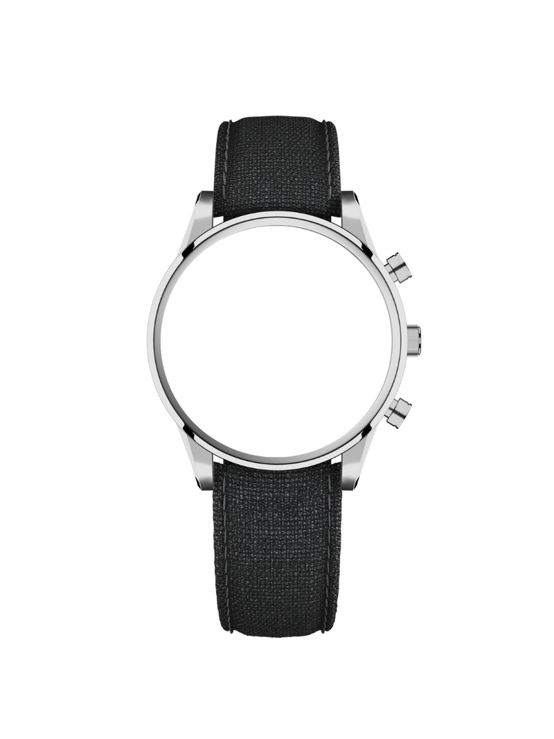 Black canvas strap with steel buckle