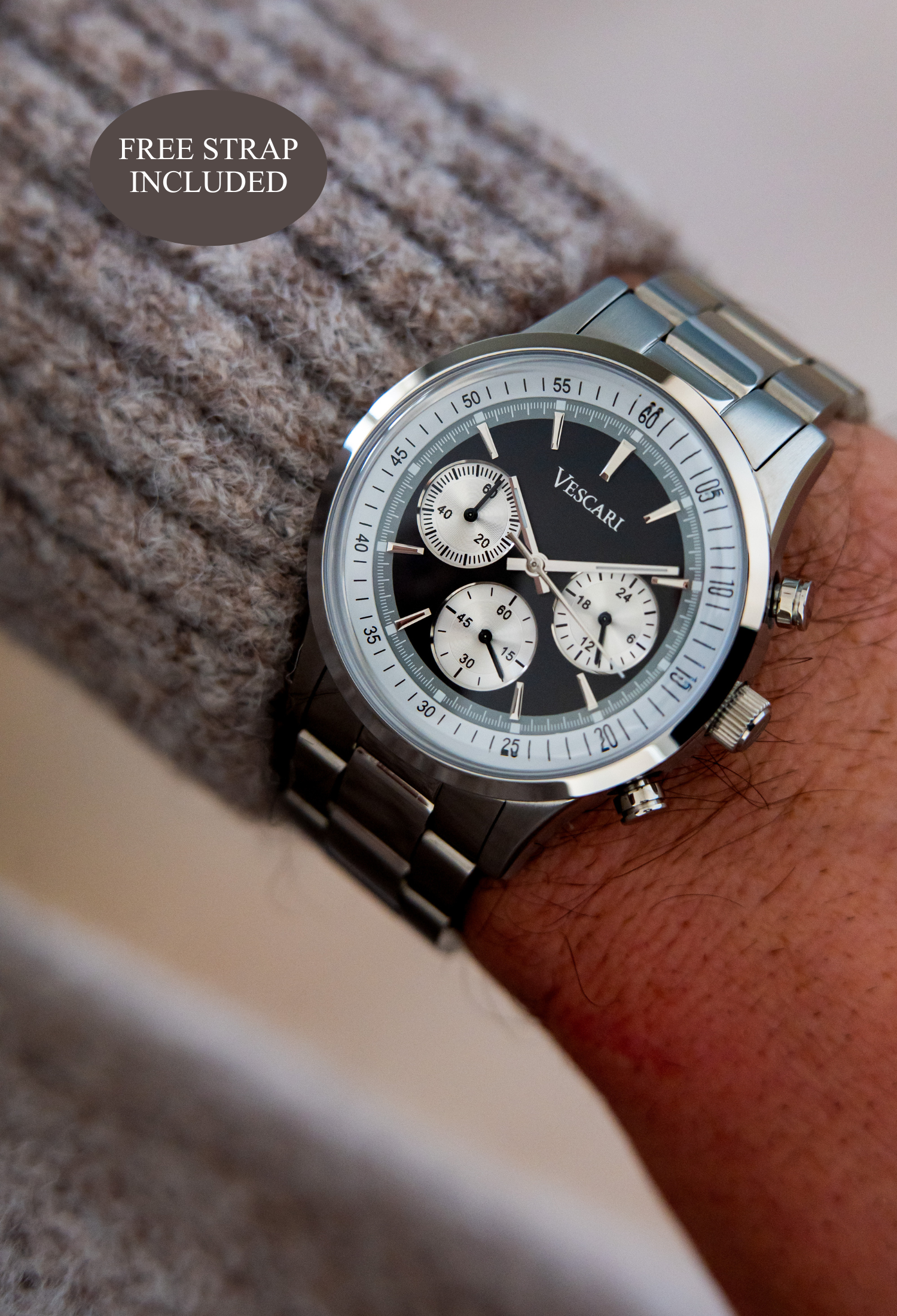Chestor 'Reverse Panda' Limited Edition Chronograph | Vescari Chestor 'Reverse Panda' Limited Edition Chronograph | Vescari