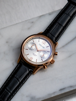 The Chestor Rosegold/Silver - Black Leather